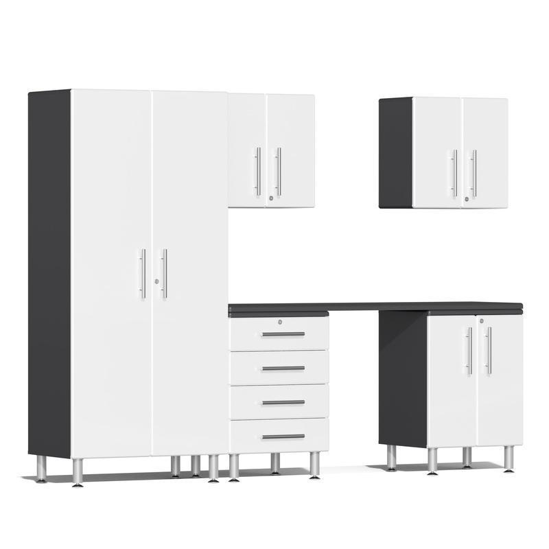 Ulti-MATE Garage Cabinets 6-Piece Set With Recessed Wide Worktop-UG22061W-Starfire White-Garage Giant