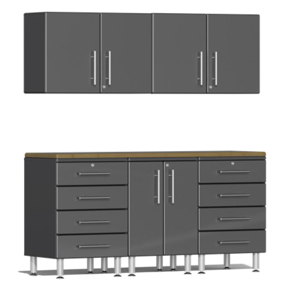 Ulti-MATE Garage Workbench With Drawers, 6-Piece With 2X Extra-Wide Garage Wall Cabinets-UG29062G-Graphite Grey-Garage Giant
