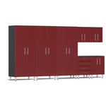 Ulti-MATE Garage Cabinets 7-Piece Set With 3X Tall Cabinets-UG25072R-Ruby Red-Garage Giant 