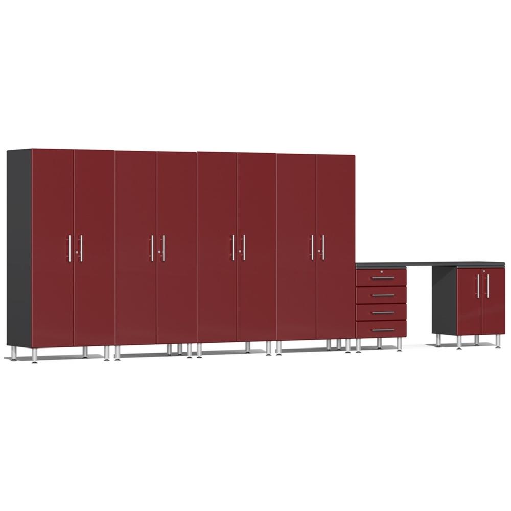 Ulti-MATE Garage Cabinets 7-Piece Set With 4X Tall Cabinets-UG27071R-Ruby Red-Garage Giant