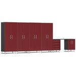 Ulti-MATE Garage Cabinets 7-Piece Set With 4X Tall Cabinets-UG27071R-Ruby Red-Garage Giant 