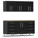 Ulti-MATE Garage Workbench With Drawers, 7-Piece With Bamboo Worktop-UG22072B-Midnight Black-Garage Giant 