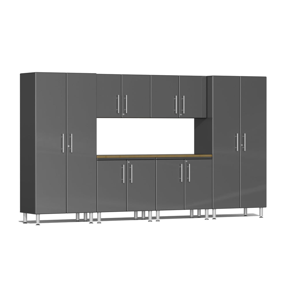 Ulti-MATE Garage Cabinets 7-Piece Set With Extra-Wide Base/Garage Wall Cabinets-UG26072G-Graphite Grey-Garage Giant