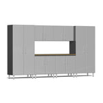 Ulti-MATE Garage Cabinets 7-Piece Set With Extra-Wide Base/Garage Wall Cabinets-UG26072S-Stardust Silver-Garage Giant 