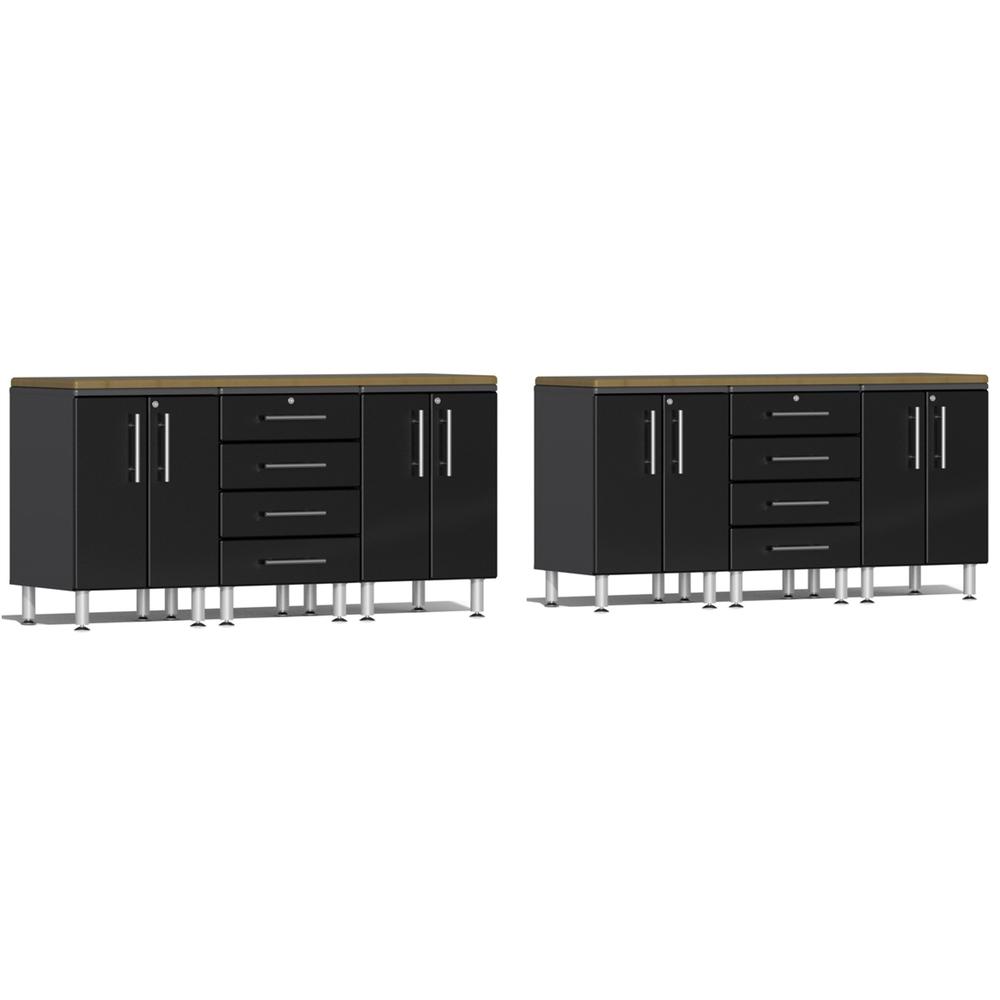 Ulti-MATE Garage Workbench With Drawers, 8-Piece Dual Set-UG25082B-Midnight Black-Garage Giant
