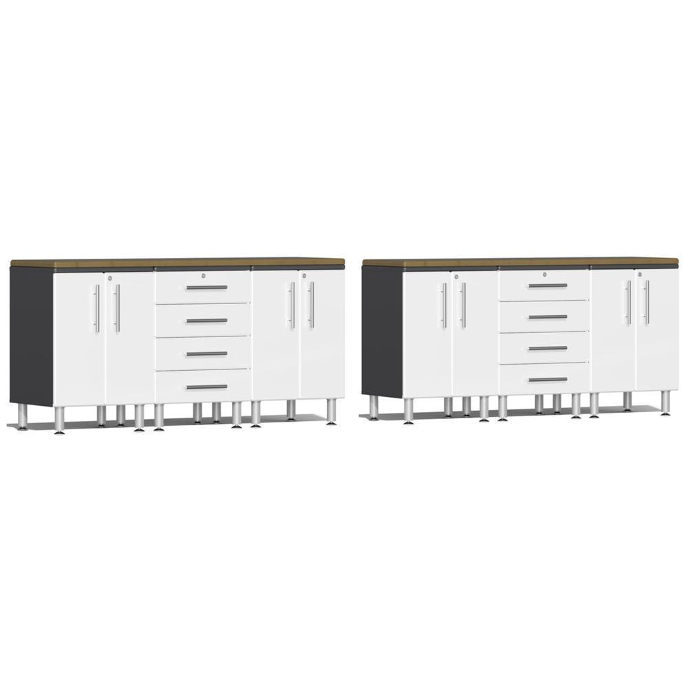 Ulti-MATE Garage Workbench With Drawers, 8-Piece Dual Set-UG25082W-Starfire White-Garage Giant