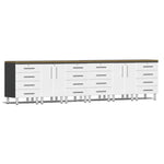 Ulti-MATE Garage Workbench With Drawers, 8-Piece Set With Bamboo Worktop-UG26082W-Starfire White-Garage Giant 