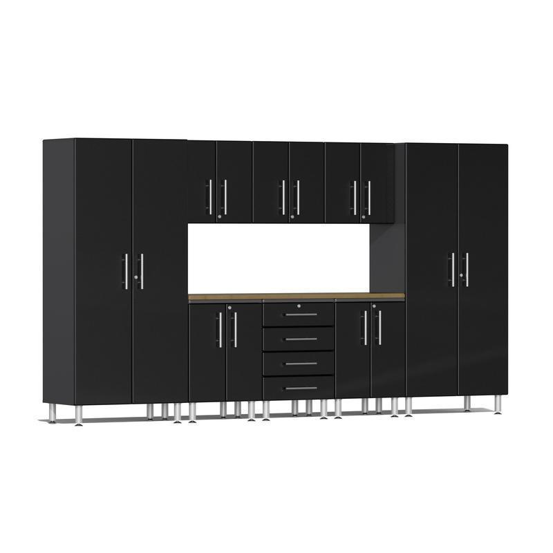 Ulti-MATE Garage Cabinets 9-Piece Set With Central Workbench-UG23092B-Midnight Black-Garage Giant