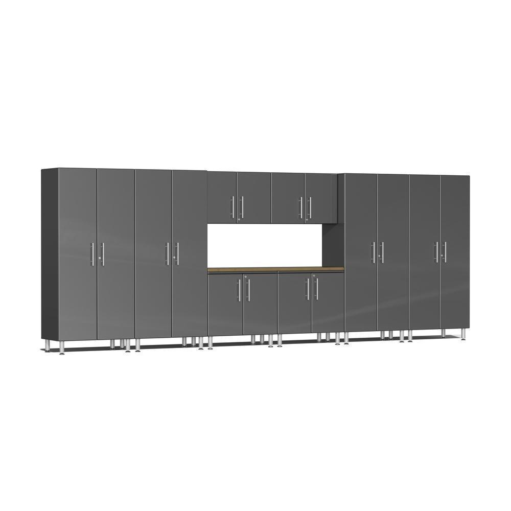 Ulti-MATE Garage Cabinets 9-Piece Set With 4X Tall Cabinets, Extra-Wide Base/Wall Cabinets-UG24092G-Graphite Grey-Garage Giant