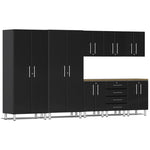 Ulti-MATE Garage Cabinets 9-Piece Set With Side Workbench-UG25092B-Midnight Black-Garage Giant 
