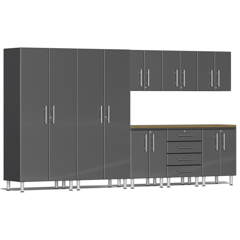 Ulti-MATE Garage Cabinets 9-Piece Set With Side Workbench-UG25092G-Graphite Grey-Garage Giant