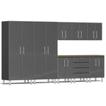 Ulti-MATE Garage Cabinets 9-Piece Set With Side Workbench-UG25092G-Graphite Grey-Garage Giant 