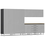 Ulti-MATE Garage Cabinets 9-Piece Set With Side Workbench-UG25092S-Stardust Silver-Garage Giant 