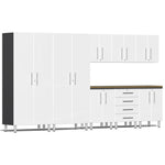 Ulti-MATE Garage Cabinets 9-Piece Set With Side Workbench-UG25092W-Starfire White-Garage Giant 